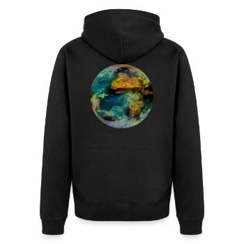 Planète terre - Veste à capuche bio Premium Unisexe - noir - Dos - Nico (187cm)