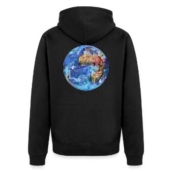 Planète terre - Veste à capuche bio Premium Unisexe - noir - Dos - Nico (187cm)