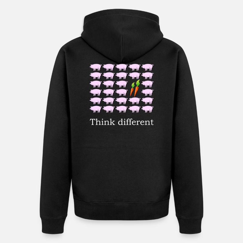 Think different - Vegetarier Bio - Unisex Premium Organic Zip Hoodie - black