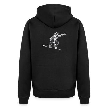 Snowboard for snowboarders - Unisex Premium Organic Zip Hoodie - black - Back - Nico (187cm)