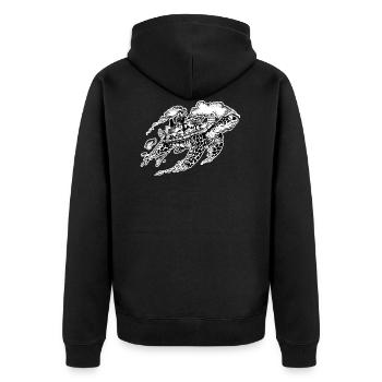 Sea Turtle Meeresschildkröte Skilpadde Skildpadde - Unisex Premium Bio Zip Hoodie - Schwarz - Hinten - Nico (187cm)