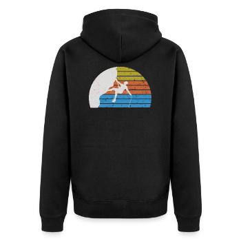 Rock climber for climbing friends - Unisex Premium Organic Zip Hoodie - black - Back - Nico (187cm)