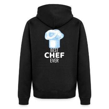 Koch kochen Geschenk Restaurant Chef essen Köchin - Unisex Premium Bio Zip Hoodie - Schwarz - Hinten - Nico (187cm)