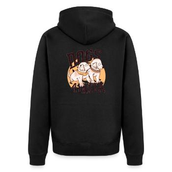 Dogs4Insta - Unisex Premium Bio Zip Hoodie - Schwarz - Hinten - Nico (187cm)