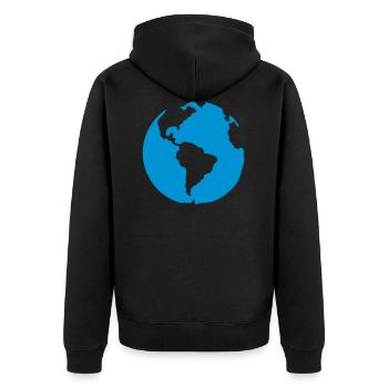 planete terre bleu icone - Veste à capuche bio Premium Unisexe - noir - Dos - Nico (187cm)