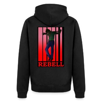Un rebelle - Veste à capuche bio Premium Unisexe - noir - Dos - Nico (187cm)