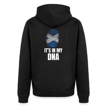 Es ist in meiner DNA stolz, aus Schottland Geschenk zu sein - Unisex Premium Bio Zip Hoodie - Schwarz - Hinten - Nico (187cm)