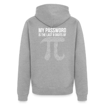 Pi - Veste à capuche bio Premium Unisexe - gris chiné - Dos - Nico (187cm)