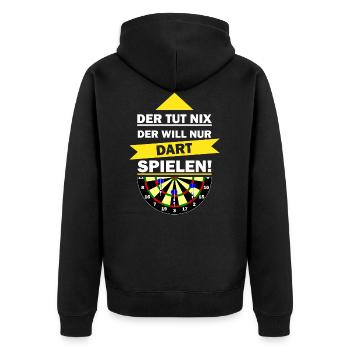 Dart Sport - Idée cadeau Darten Hobby - Veste à capuche bio Premium Unisexe - noir - Dos - Nico (187cm)