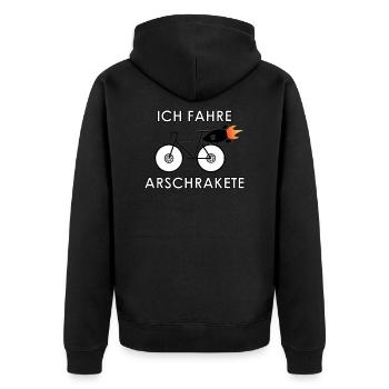 I drive ass rocket - Unisex Premium Organic Zip Hoodie - black - Back - Nico (187cm)