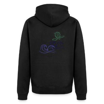 turtle - Unisex Premium Organic Zip Hoodie - black - Back - Nico (187cm)