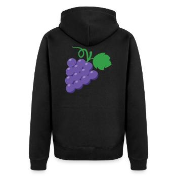 grapes - Unisex Premium Organic Zip Hoodie - black - Back - Nico (187cm)