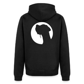 Great Dane [00014] - Unisex Premium Organic Zip Hoodie - black - Back - Nico (187cm)