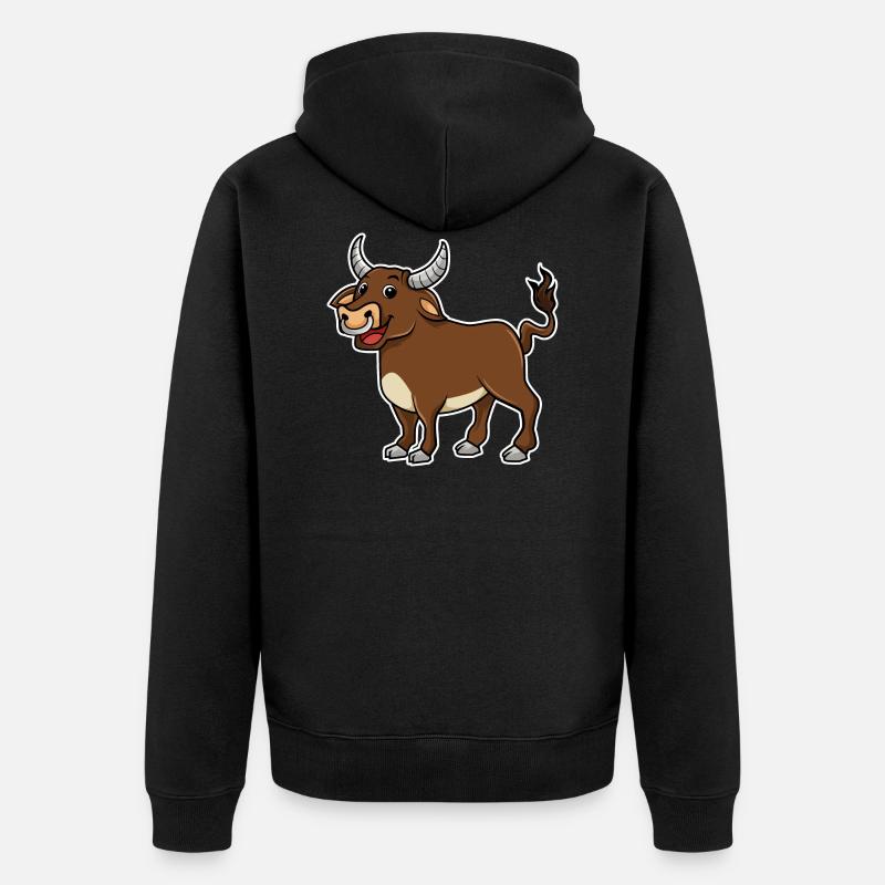 taureau - Veste à capuche bio Premium Unisexe - noir