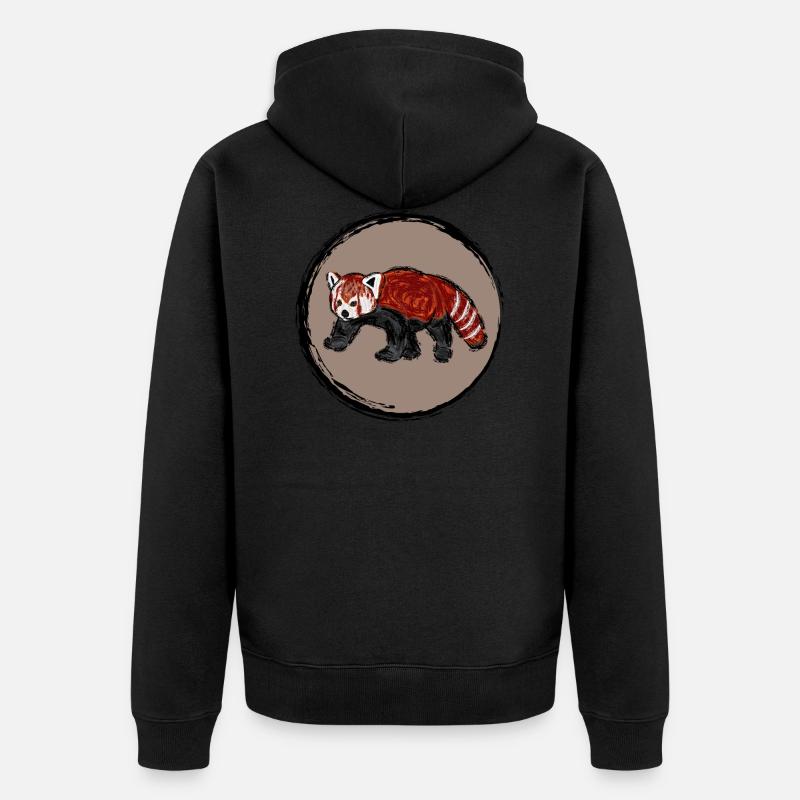 Roter Panda / Red Panda Design IV - Unisex Premium Bio Zip Hoodie - Schwarz