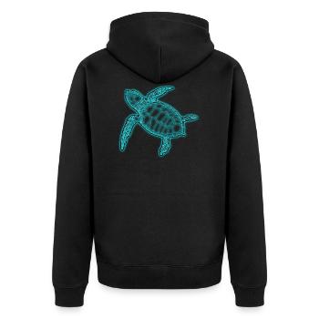 Sea Turtle Grüne Meeresschildkröte Schildkröte - Unisex Premium Bio Zip Hoodie - Schwarz - Hinten - Nico (187cm)