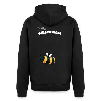 Plüschmors Plattdeutsch Geschenkidee - Unisex Premium Bio Zip Hoodie - Schwarz - Hinten - Nico (187cm)