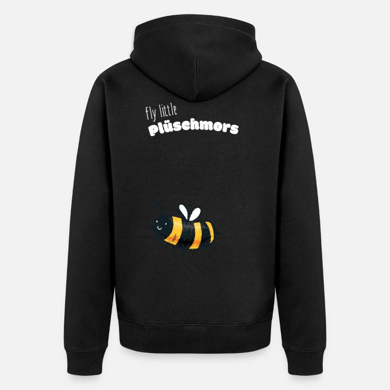 Plüschmors Plattdeutsch Geschenkidee - Unisex Premium Bio Zip Hoodie - Schwarz
