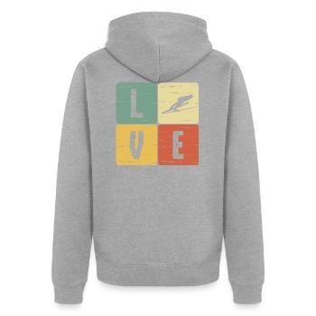 ski jumping - Unisex Premium Organic Zip Hoodie - heather grey - Back - Nico (187cm)