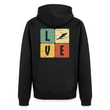 Saut à ski - Veste à capuche bio Premium Unisexe - noir - Dos - Nico (187cm)