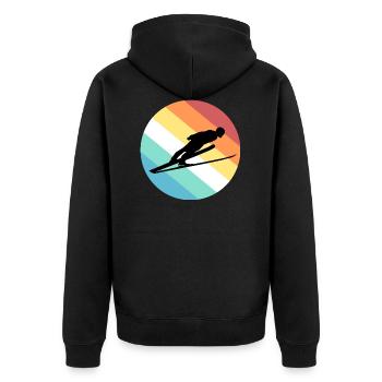 Ski jumping - Unisex Premium Organic Zip Hoodie - black - Back - Nico (187cm)