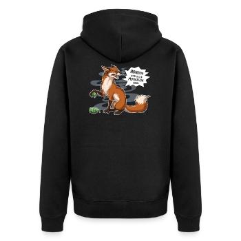 Out of Motivation - Unisex Premium Bio Zip Hoodie - Schwarz - Hinten - Nico (187cm)
