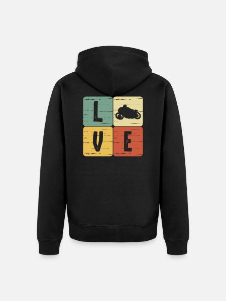Motorrad - Unisex Premium Bio Zip Hoodie - Schwarz