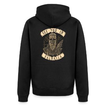 Rendez-vous à Valhalla Viking King Ravens Vegvisir - Veste à capuche bio Premium Unisexe - noir - Dos - Nico (187cm)