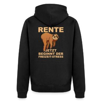 Kollege Arbeit Verabschiedung Rente Geschenk - Unisex Premium Bio Zip Hoodie - Schwarz - Hinten - Nico (187cm)