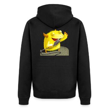 Cool and funny Singer Monster MathBatt - Unisex Premium Organic Zip Hoodie - black - Back - Nico (187cm)