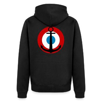 COCARDE MARINE - AS2010 - Unisex Premium Bio Zip Hoodie - Schwarz - Hinten - Nico (187cm)