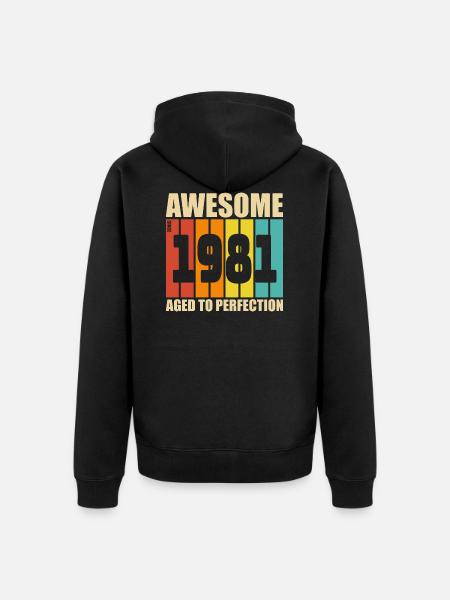 1981 - Unisex Premium Organic Zip Hoodie - black