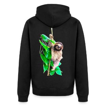 Petit paresseux, Animaux, Forêt tropicale, Costa Rica - Veste à capuche bio Premium Unisexe - noir - Dos - Nico (187cm)