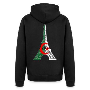 Paris Algérie - Veste à capuche bio Premium Unisexe - noir - Dos - Nico (187cm)
