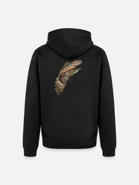 salmon - Unisex Premium Organic Zip Hoodie - black