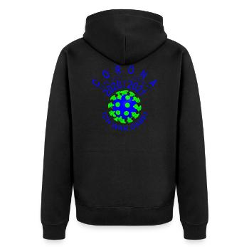 Virus Blue Green - Corona 2020/2021 J’étais là - Veste à capuche bio Premium Unisexe - noir - Dos - Nico (187cm)