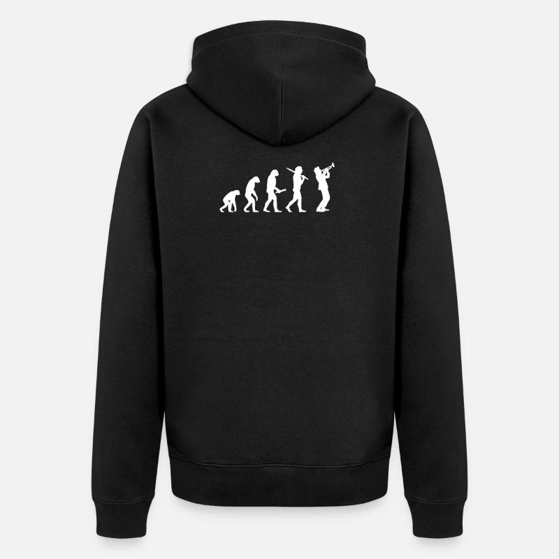 Évolution de la fanfare des trompettes - Veste à capuche bio Premium Unisexe - noir