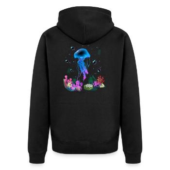 Vacances mer été animaux marins - Veste à capuche bio Premium Unisexe - noir - Dos - Nico (187cm)