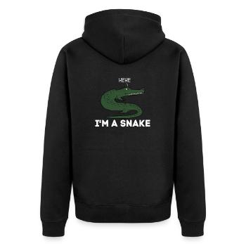 Crocodile Serpent Alligator Citation Drôle Blague Dire - Veste à capuche bio Premium Unisexe - noir - Dos - Nico (187cm)