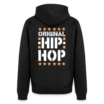 Hip hop breakdance - Veste à capuche bio Premium Unisexe - noir - Dos - Nico (187cm)