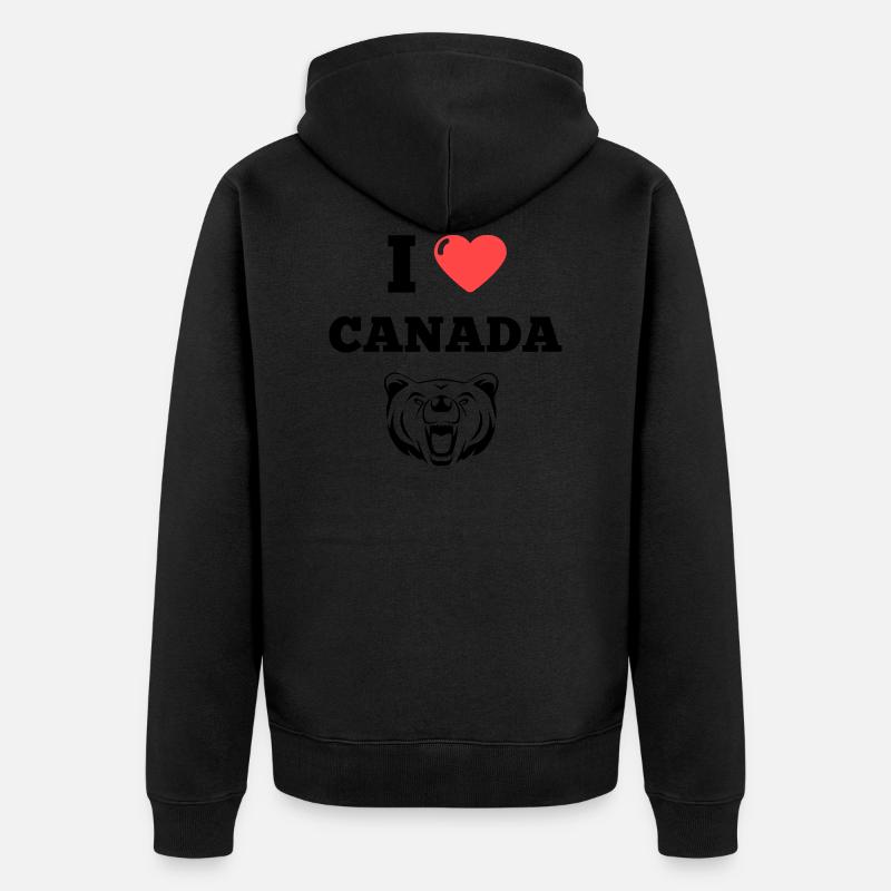 I LOVE CANADA - Veste à capuche bio Premium Unisexe - noir