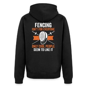 Fencing martial arts - Unisex Premium Organic Zip Hoodie - black - Back - Nico (187cm)