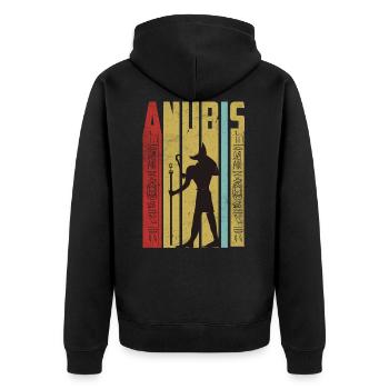 Egypt - Unisex Premium Organic Zip Hoodie - black - Back - Nico (187cm)