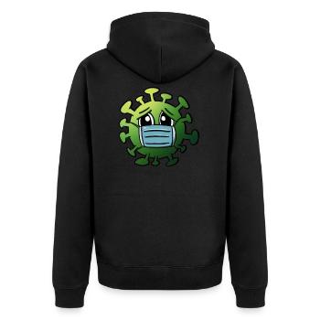 Virus avec protège-dents Drôles De Graphiques Corona - Veste à capuche bio Premium Unisexe - noir - Dos - Nico (187cm)