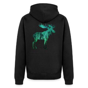 ELK SCANDINAVIA Aurores Boréales Aurores Boréales - Veste à capuche bio Premium Unisexe - noir - Dos - Nico (187cm)