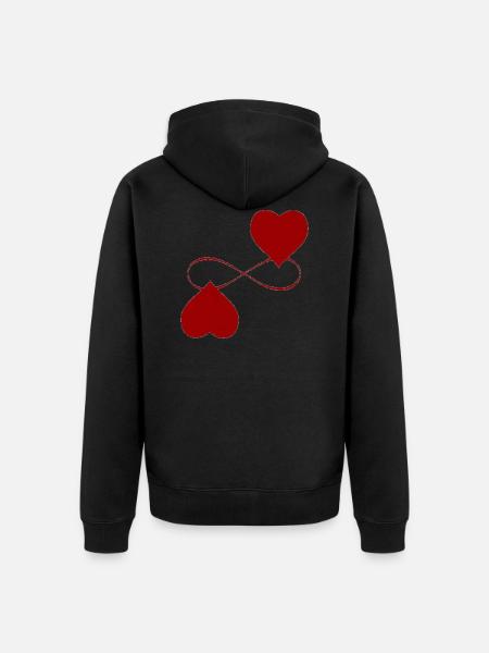 two infinite heart - Unisex Premium Organic Zip Hoodie - black