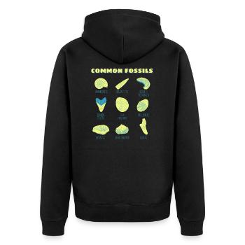 Fossilien Sammlung Geschenk Fossil Jäger - Unisex Premium Bio Zip Hoodie - Schwarz - Hinten - Nico (187cm)