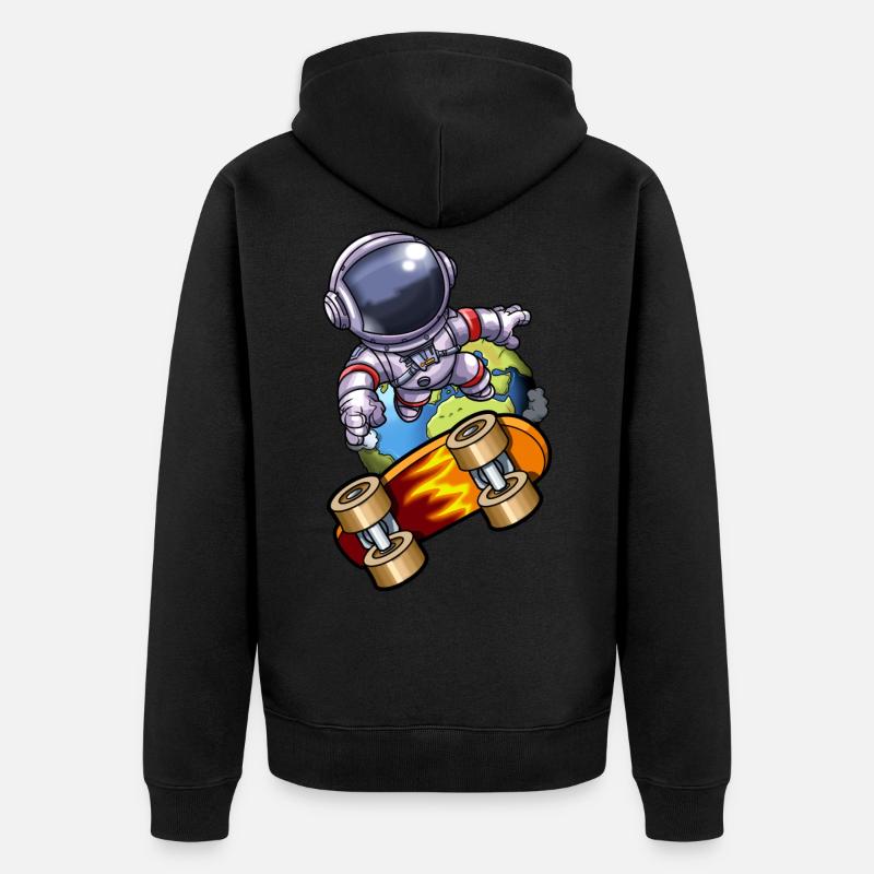 Astronaut Sk8er - Unisex Premium Bio Zip Hoodie - Schwarz