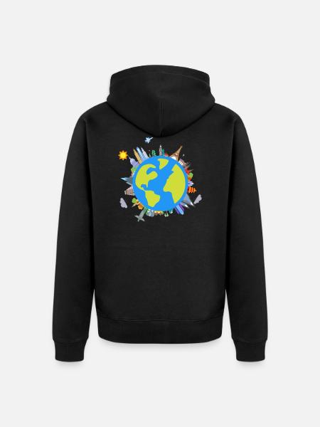 Die Erde/The earth - Unisex Premium Bio Zip Hoodie - Schwarz