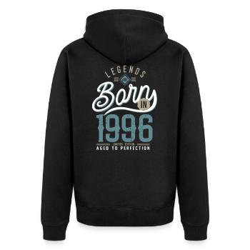 Anniversaire 1996 born in 1996 cadeau 26 ans - Veste à capuche bio Premium Unisexe - noir - Dos - Nico (187cm)